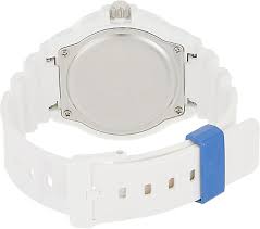 Casio Analog Dive-Style Watch – White Resin Strap, Black Dial / MRW-200HC-7BVDF