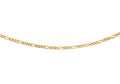 9K Yellow Gold 30 Diamond Cut Figaro 3+1 Necklace 45cm