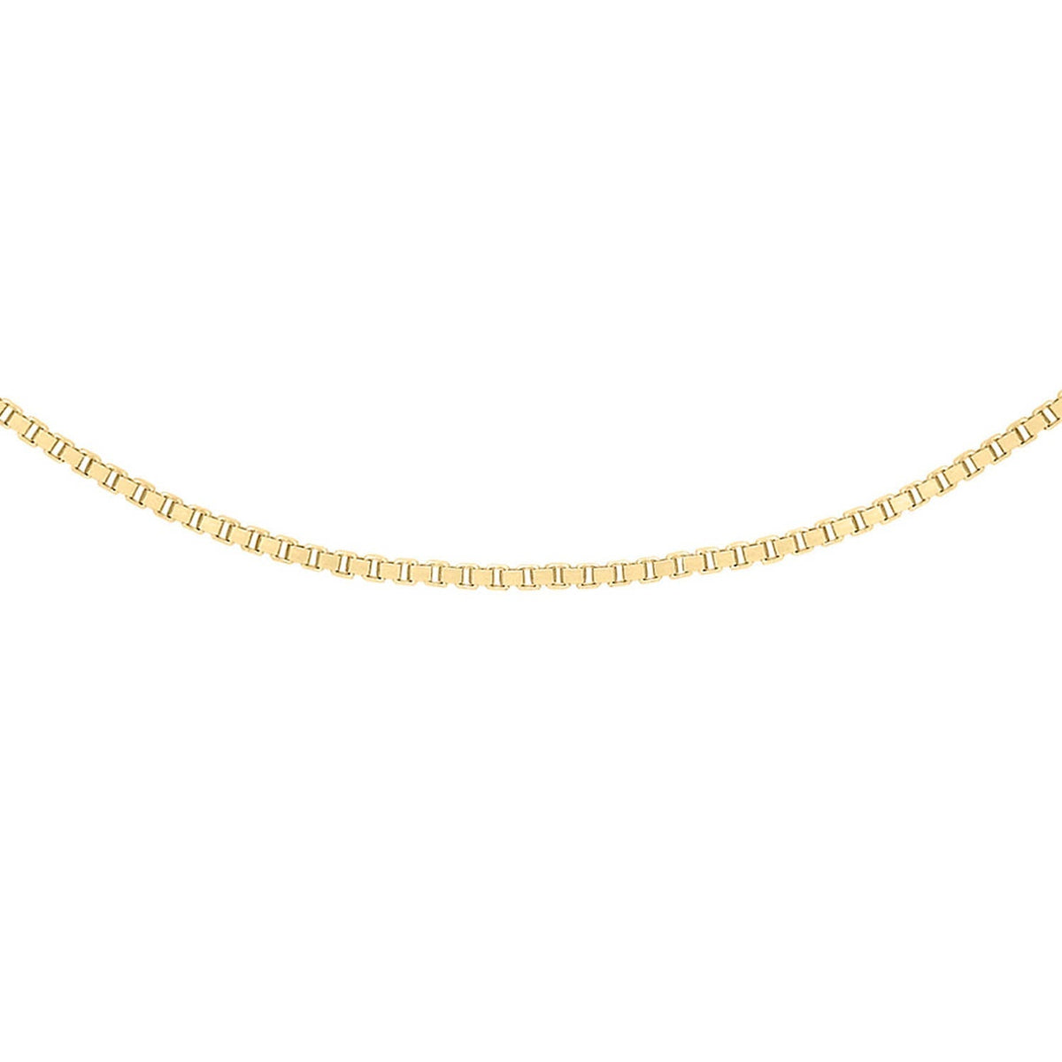 9K Yellow Gold Solid Venetian Box Chain 40-45cm