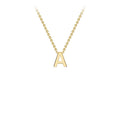 9K Yellow Gold 'A' Initial Adjustable Letter Necklace 38/43cm