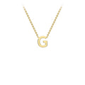 9K Yellow Gold 'G' Initial Adjustable Letter Necklace 38/43cm