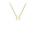 9K Yellow Gold 'H' Initial Adjustable Letter Necklace 38/43cm