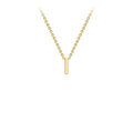 9K Yellow Gold 'I' Initial Adjustable Letter Necklace 38/43cm