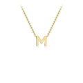 9K Yellow Gold 'M' Initial Adjustable Letter Necklace 38/43cm