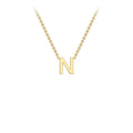 9K Yellow Gold 'N' Initial Adjustable Letter Necklace 38/43cm