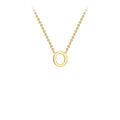 9K Yellow Gold 'O' Initial Adjustable Letter Necklace 38/43cm