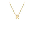 9K Yellow Gold 'R' Initial Adjustable Letter Necklace 38/43cm
