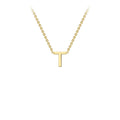 9K Yellow Gold 'T' Initial Adjustable Letter Necklace 38/43cm