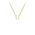 9K Yellow Gold 'U' Initial Adjustable Letter Necklace 38/43cm