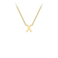 9K Yellow Gold 'X' Initial Adjustable Letter Necklace 38/43cm