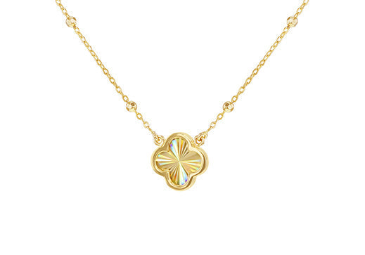9K Yellow Gold Rainbow Petal Necklace 40-45cm