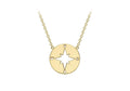 9K Yellow Gold Compass Necklace 40-42 cm