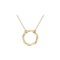 9K Yellow Gold 17.8mm Diamond Cut Ring Adjustable Necklace 43cm-46cm