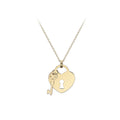 9K Yellow Gold Solid Padlock & Key Necklace 41-43cm