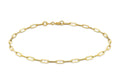 9K Yellow Gold Thin Paper Chain Bracelet 18.5 cm