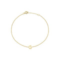 9K Yellow Gold Mini Initial 'G' Bracelet 15.5-19cm