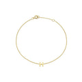 9K Yellow Gold Mini Initial 'H' Bracelet 15.5-19cm
