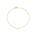 9K Yellow Gold Mini Initial 'J' Bracelet 15.5-19cm