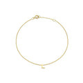 9K Yellow Gold Mini Initial 'L' Bracelet 15.5-19cm