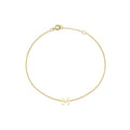 9K Yellow Gold Mini Initial 'M' Bracelet 15.5-19cm