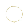 9K Yellow Gold Mini Initial 'O' Bracelet 15.5-19cm