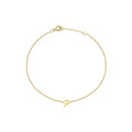 9K Yellow Gold Mini Initial 'P' Bracelet 15.5-19cm