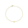 9K Yellow Gold Mini Initial 'R' Bracelet 15.5-19cm