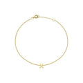 9K Yellow Gold Mini Initial 'X' Bracelet 15.5-19cm