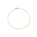 9K Yellow Gold Mini Initial 'Y' Bracelet 15.5-19cm