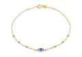 9K Yellow Gold Evil Eye Dc Ball Bracelet 19cm
