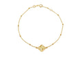 9K Yellow Gold Rainbow Petal Bracelet 17.8-19cm