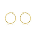 9K Yellow Gold Diamond Cut Hoop Earrings 28mm