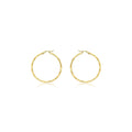 9K Yellow Gold 33mm Diamond Cut Faceted Hoop Creole Earrings