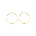 9K Yellow Gold Diamond Cut Hoop Earrings 42mm