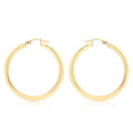 9K Yellow Gold 3mm Round Hoop Earrings 35mm