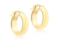 9K Yellow Gold Round Hoop Earrings 19mm