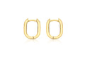 9K Yellow Gold Small Rectangle Creole Earrings 13.5mm