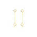 9K Yellow Gold Mop Petal Drop Earrings