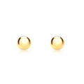9K Yellow Gold 3mm Polished Ball Stud Earrings