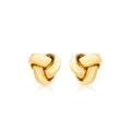 9K Yellow Gold 8mm Knot Stud Earrings