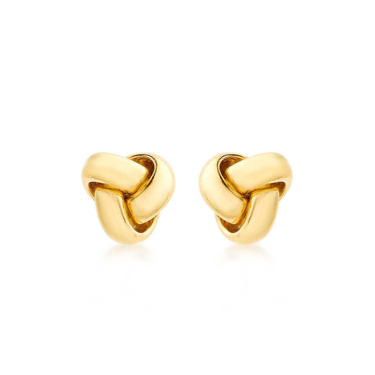 9K Yellow Gold 8mm Knot Stud Earrings