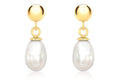 9K Yellow Gold Pearl Drop Earrings 5mm