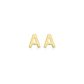9K Yellow Gold Mini Initial 'A' Stud Earrings