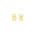 9K Yellow Gold Mini Initial 'B' Stud Earrings