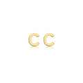 9K Yellow Gold Mini Initial 'C' Stud Earrings
