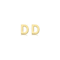 9K Yellow Gold Mini Initial 'D' Stud Earrings
