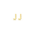 9K Yellow Gold Mini Initial 'J' Stud Earrings