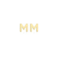 9K Yellow Gold Mini Initial 'M' Stud Earrings