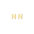 9K Yellow Gold Mini Initial 'N' Stud Earrings