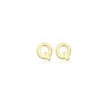 9K Yellow Gold Mini Initial 'Q' Stud Earrings
